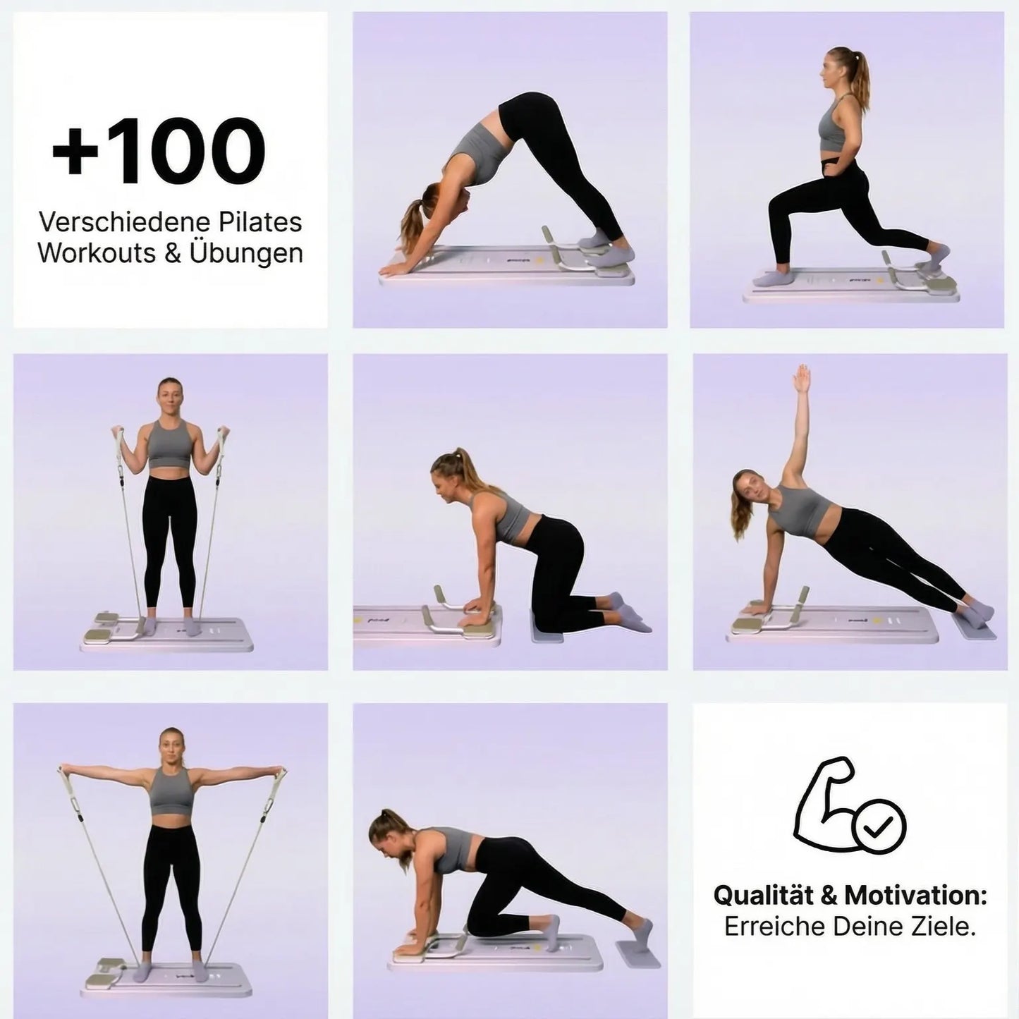 Lunivea Pilates Board Pro + Gratis Pilates Socken und Kniematte